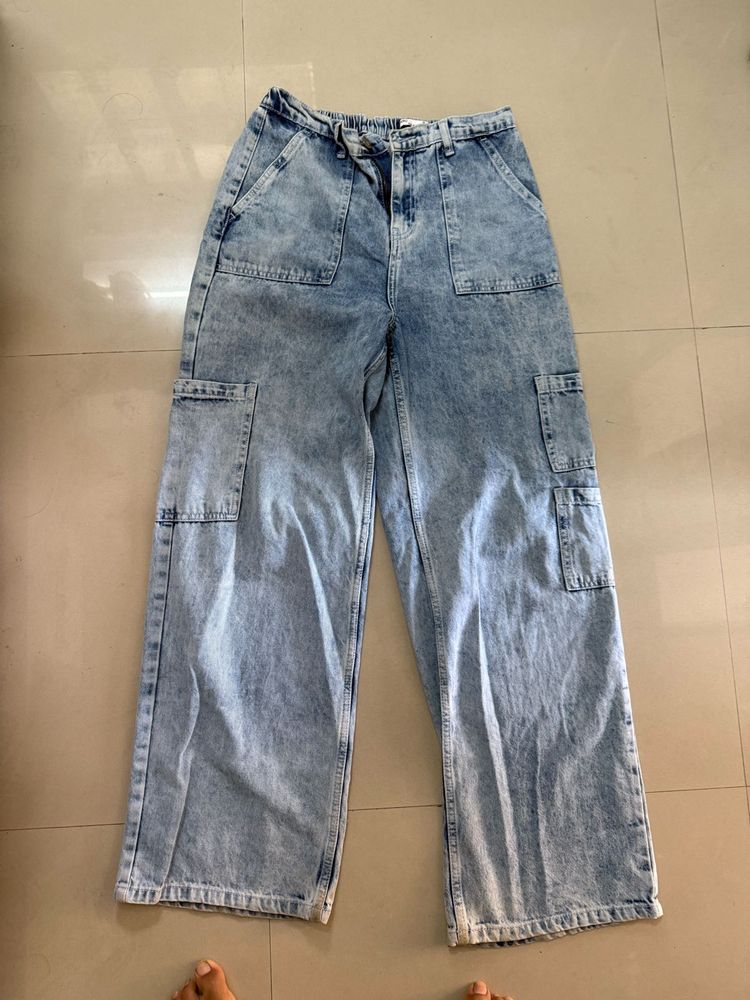 Acid Wash Cargo Pants
