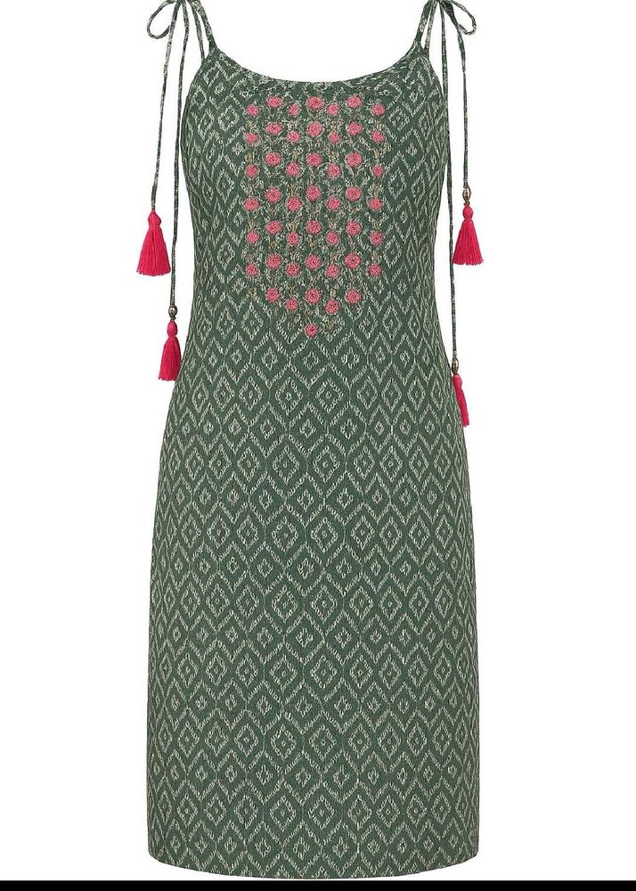Green Embroidered Dress
