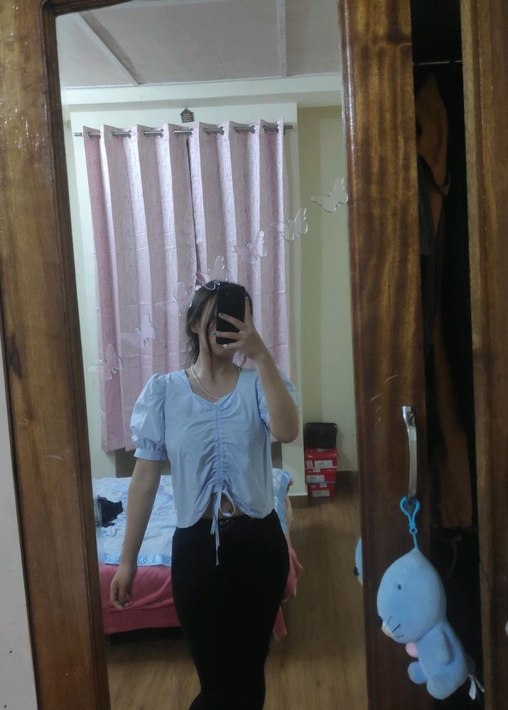 Women&#39;s Blue Active Wear Blouse