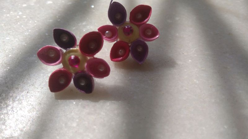 Pretty Flower Quilled Earrings