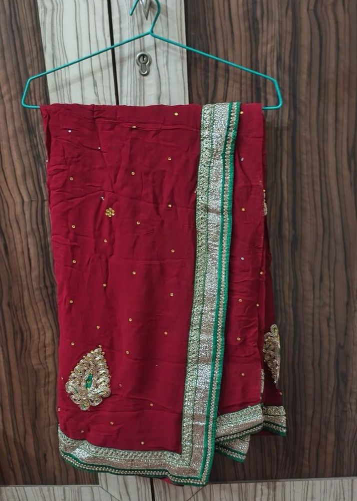 Elegant Maroon Saree