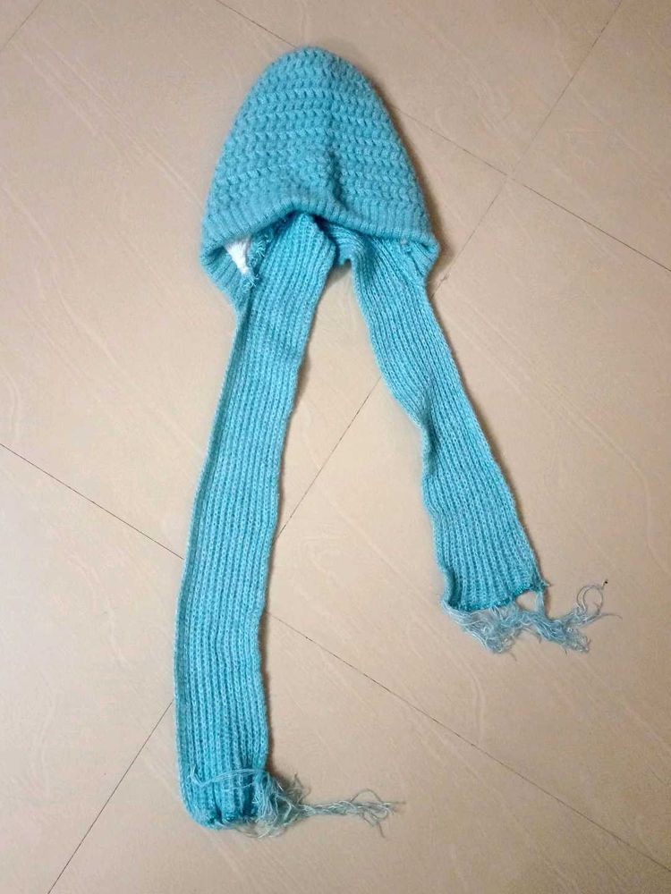 🟥Blue Knit Scarf Hat