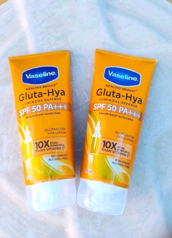 Pack Of 2 ❤️ Vaseline Gluta Hya Sunscreen ✅