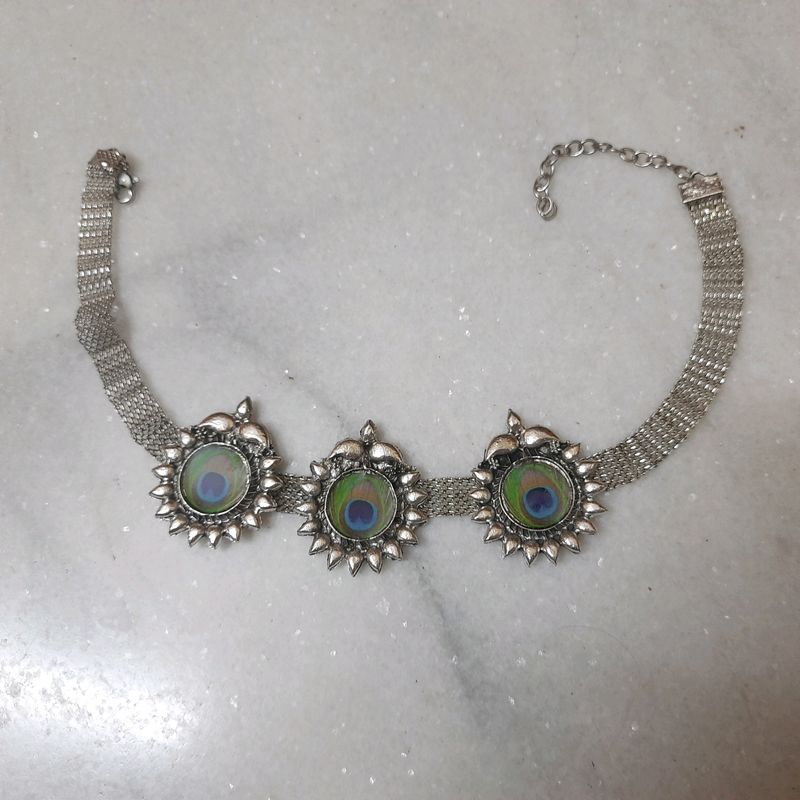 Peacock Feather Choker