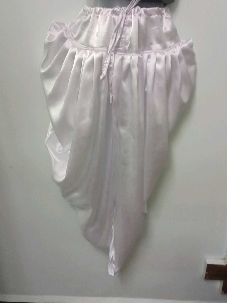 Satin White Dhoti Pant