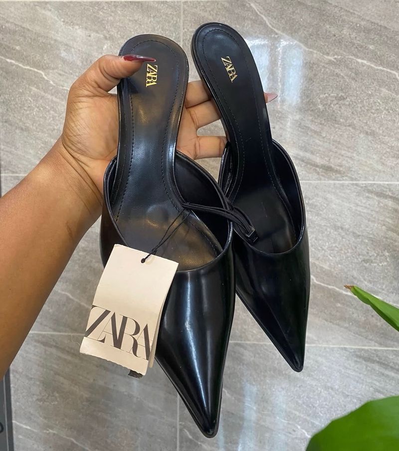 ZARA PATENT MULES