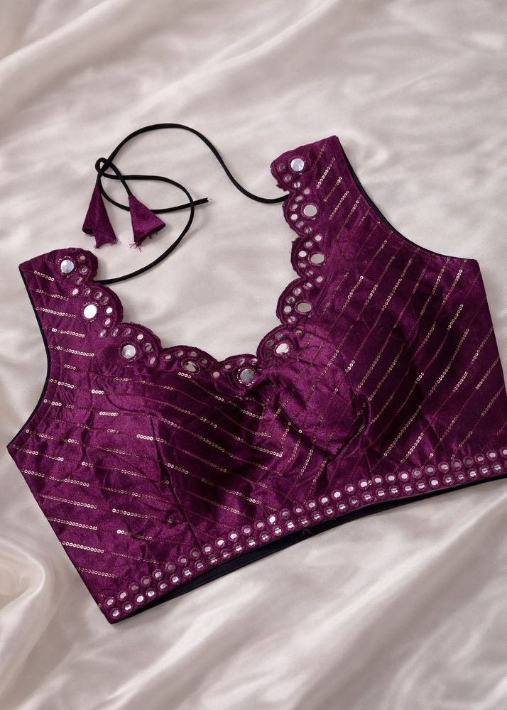 Elegant Purple Saree Blouse