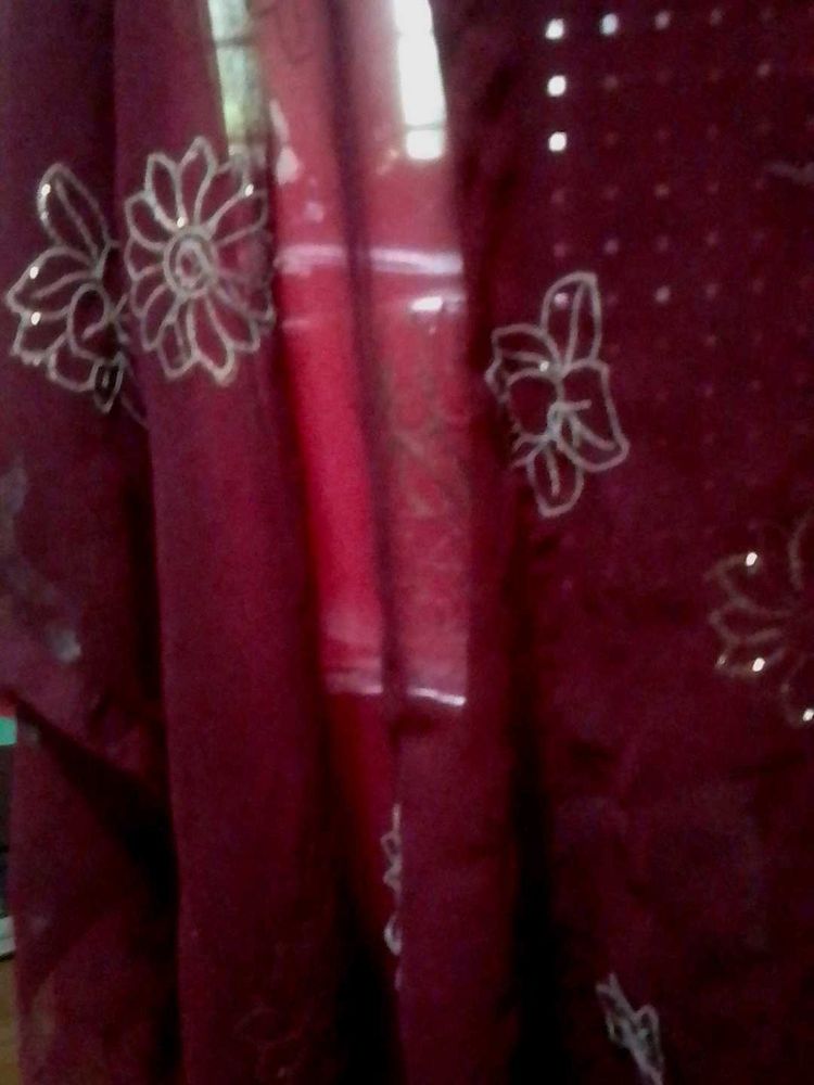 Purple Flower Dupataa For Womens