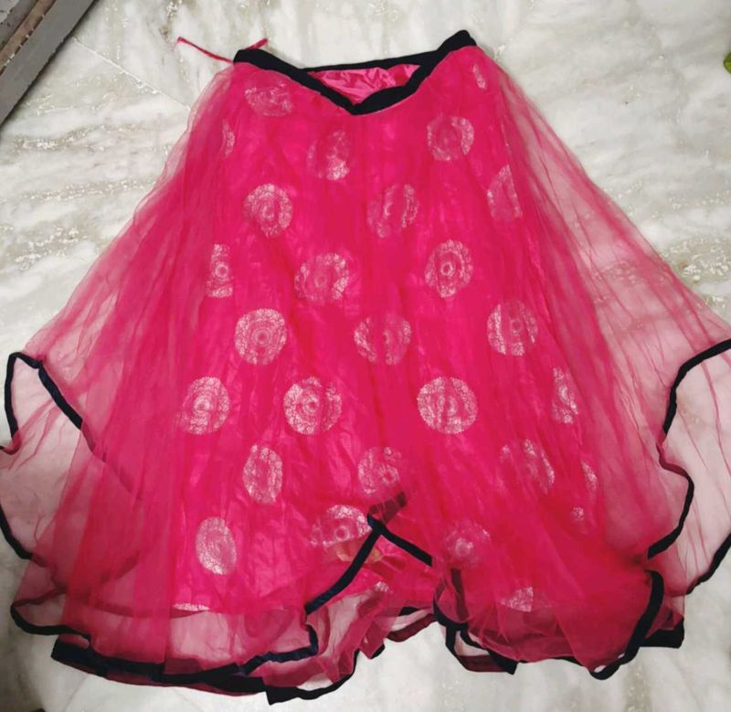 Pink with navy blue Ethnic lehenga