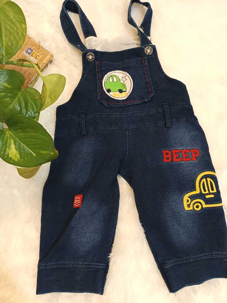 Cute Car Denim Dungarees