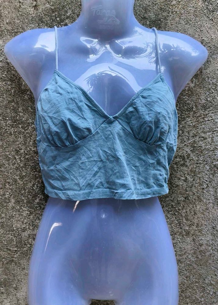 I. Blue Crop Top