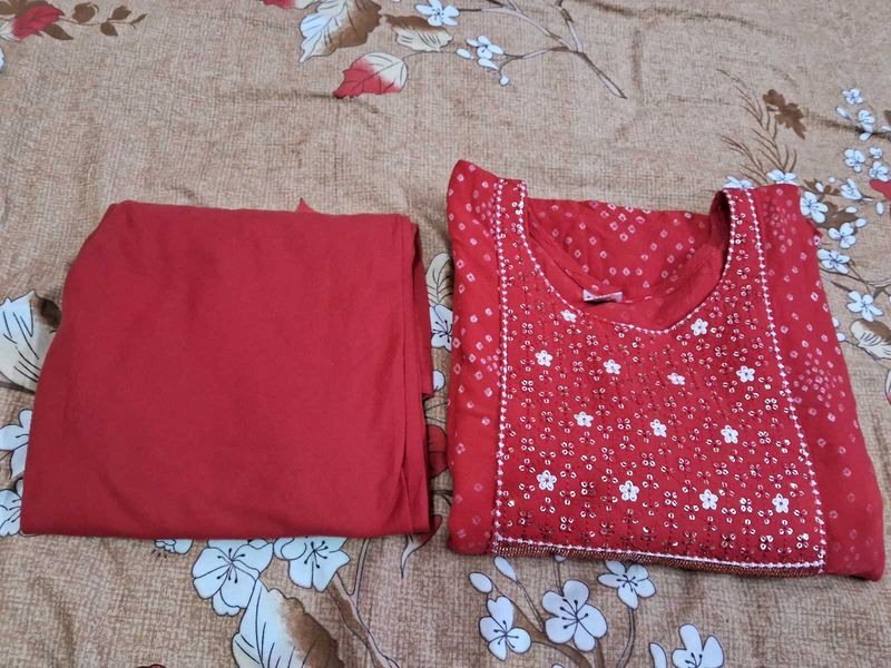 Beautiful New Red Work Suit