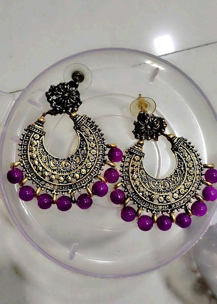 Purple Color Earinngs