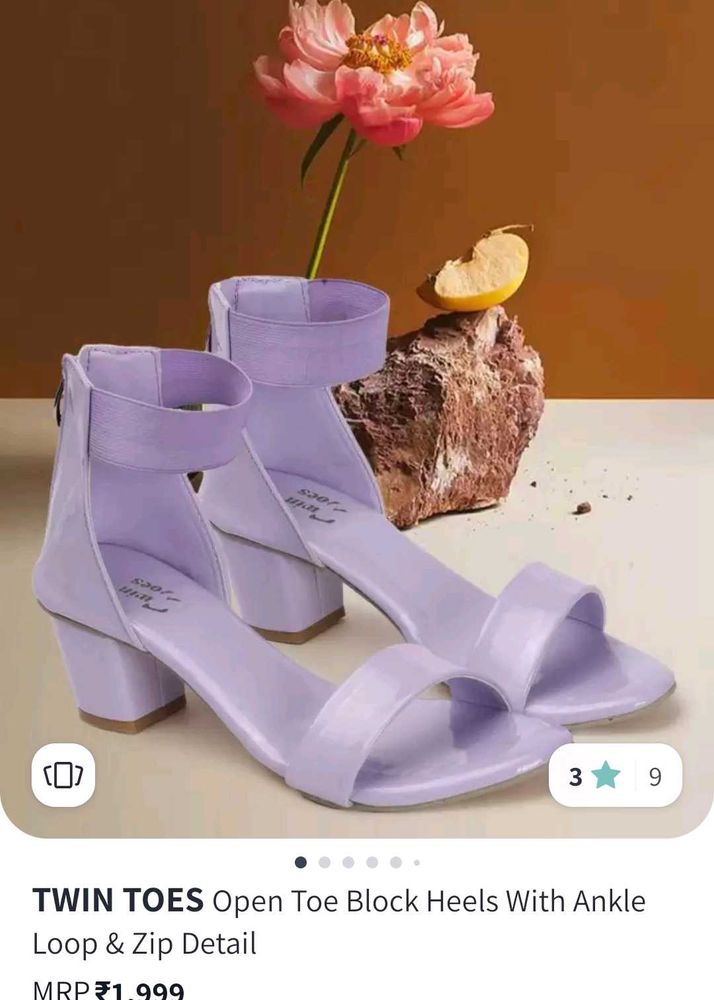 ♥️Twin Toes Open Toe Block Heels With Ankle Loop ♥