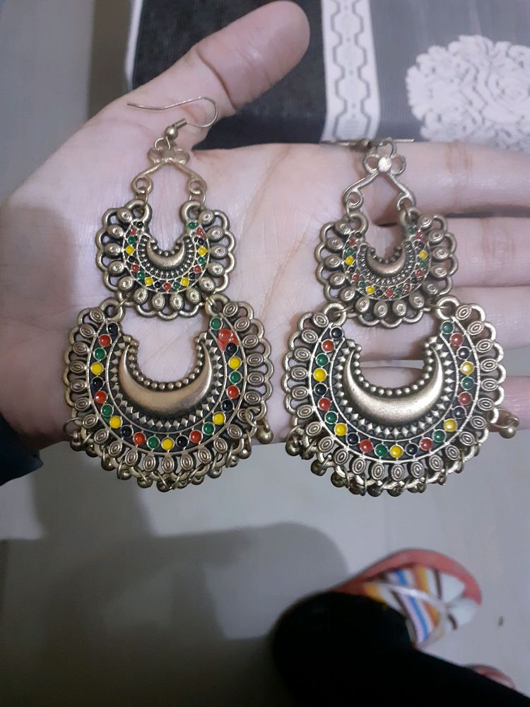 Boho Chic Colorful Statement Earrings