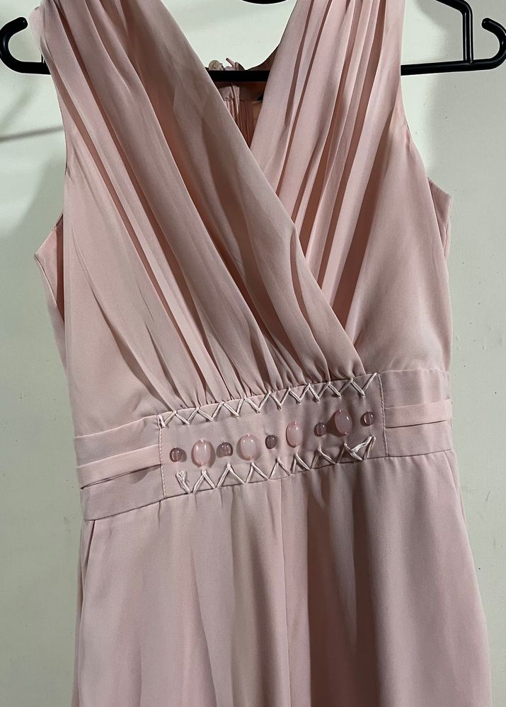 Women Pink Wrap Detail Jumpsuit