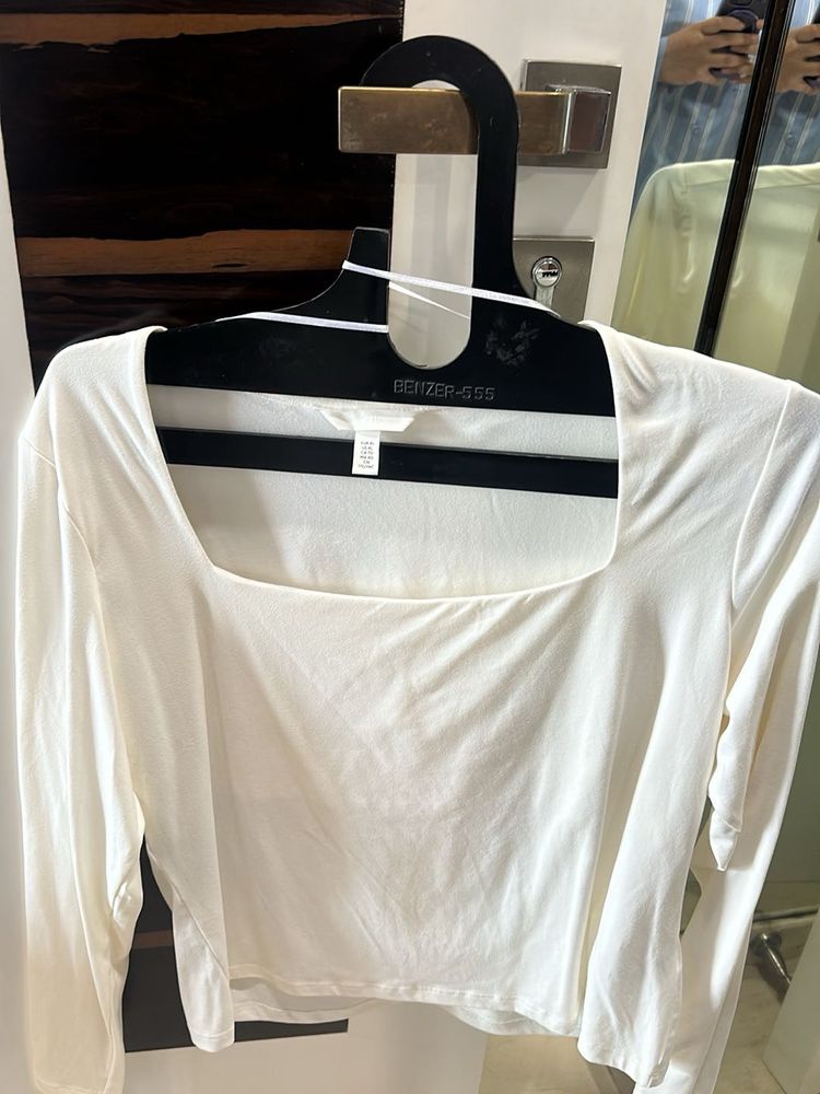 White Long Sleeve Top
