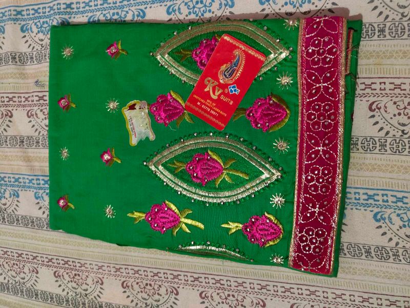 Green Embroidered Salwar Suit