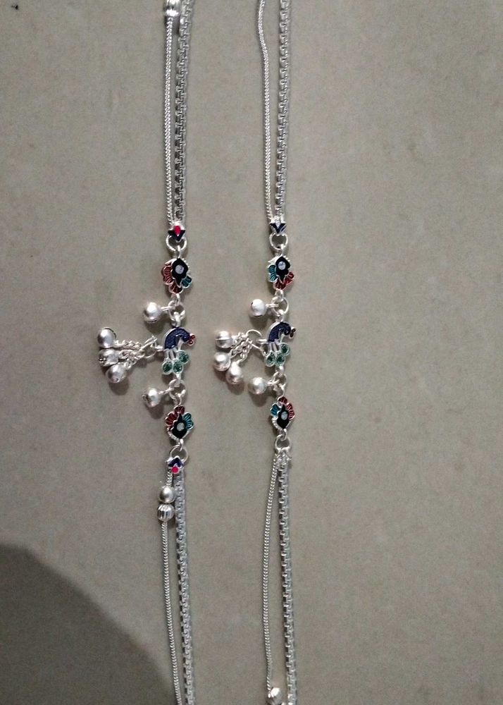 Gota chandi peacock dezine anklet