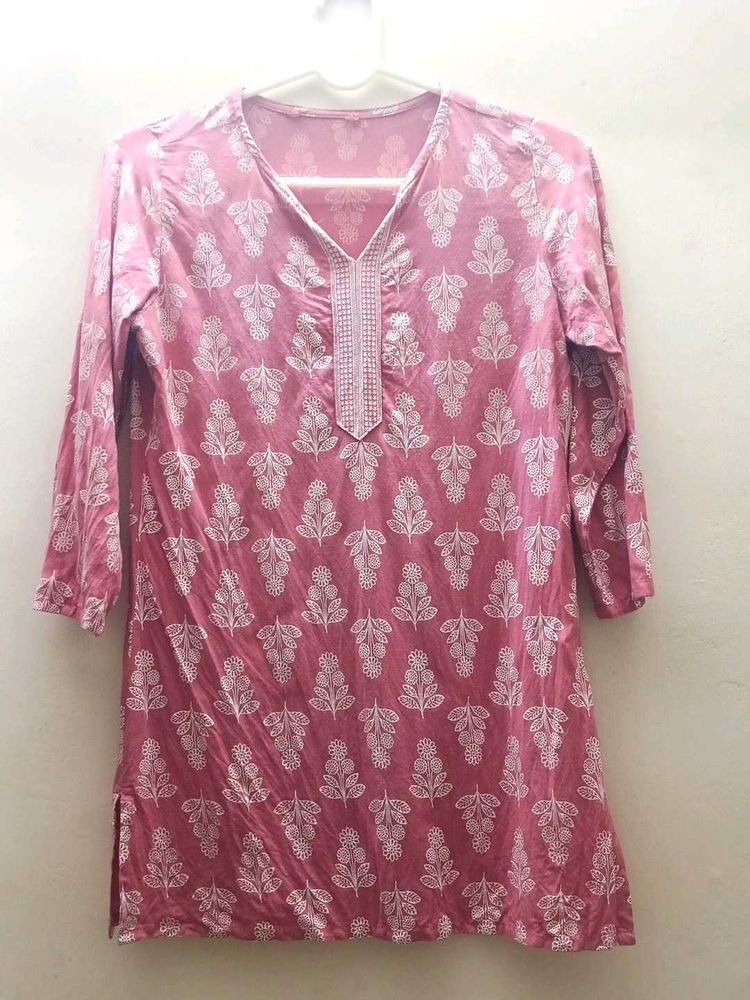 Pink Printed Kurti
