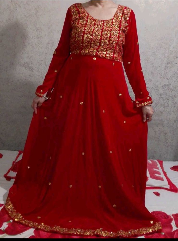 Elegant Red Ethnic Gown
