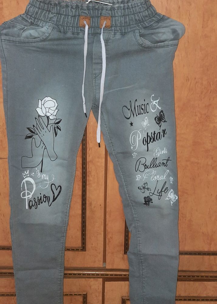 Jeans For Girls Printed