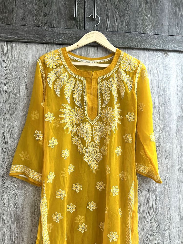 Yellow Embroidered Kurta