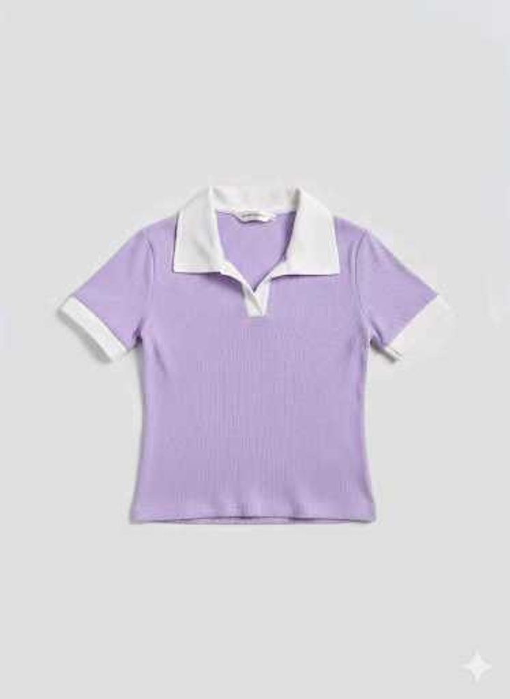 Lilac Polo Top