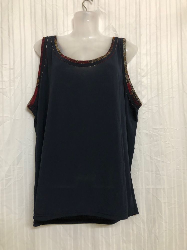Jimida Blue Sleeveless Top