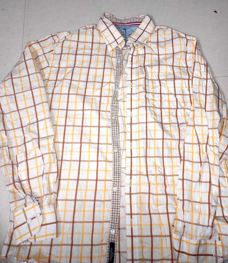 Checkered Casual Leave Ng Sleeve Shirt(Medium)