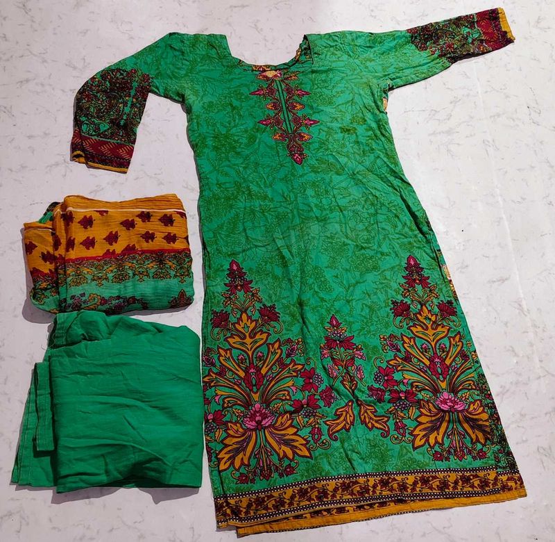 Pure Cotton Printed Kurta Plazo &amp; Dupatta Set