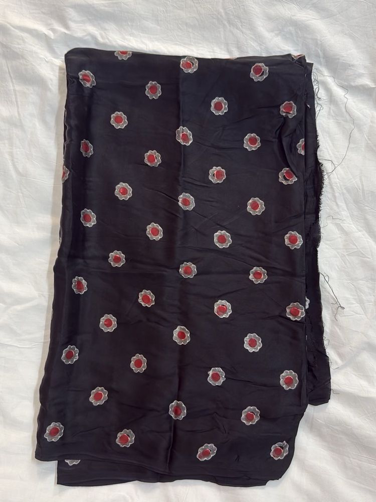 2.5 Mtr Block Print Satin Fabric