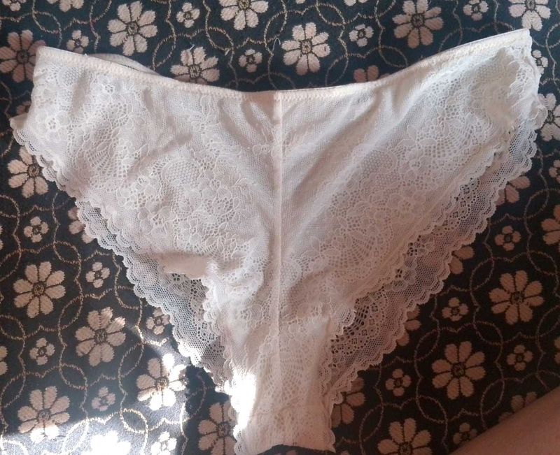 Off White Lace Thong