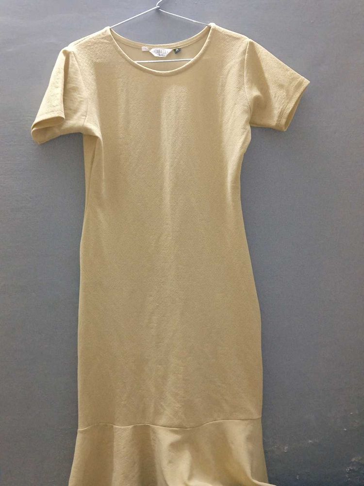 Yellow Bodycon Frill Dress
