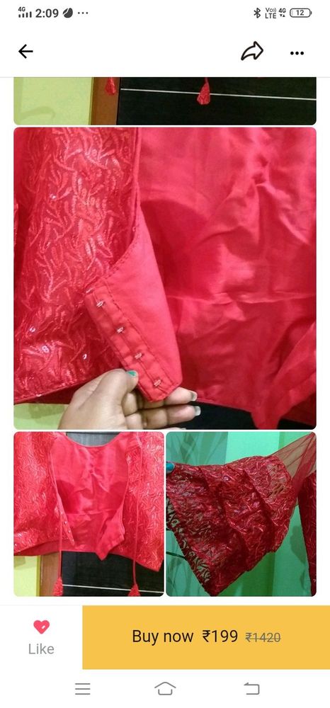 For happy 23new blouse chilli red
