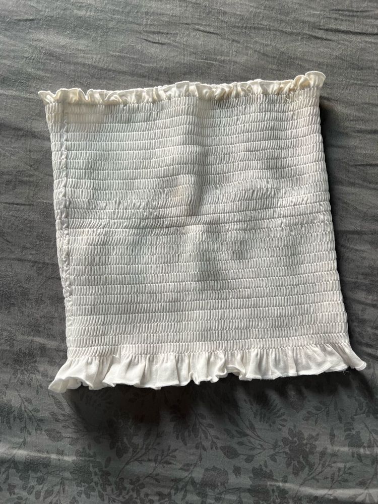 White Smocked Tube Top