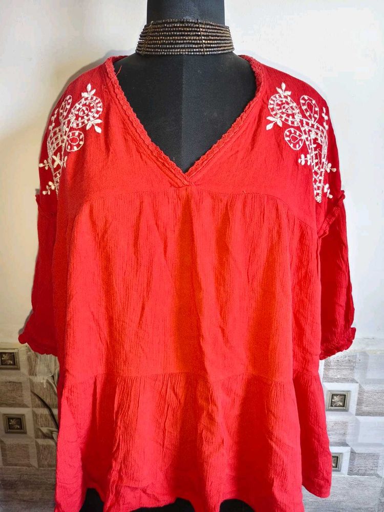 🎊Buy 1, Get 1 Free🎁XL/XXL Red Bohemian Top