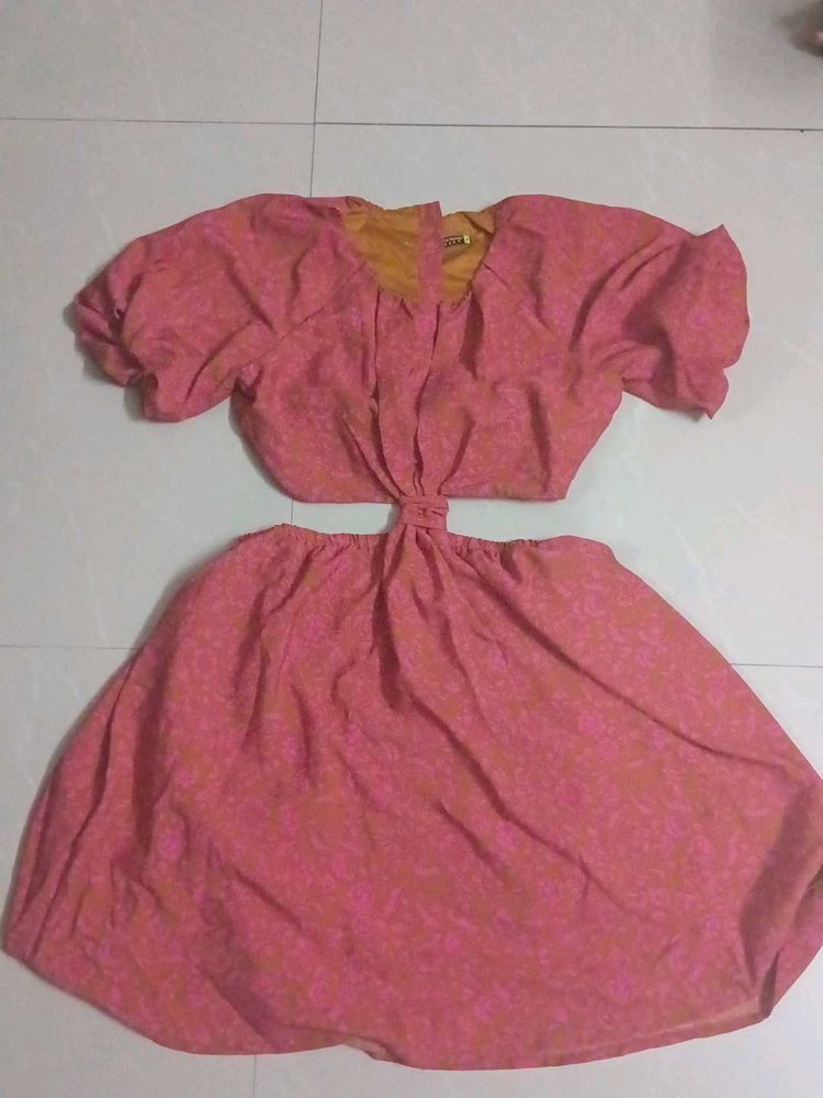 Pink Cutout Mini Dress