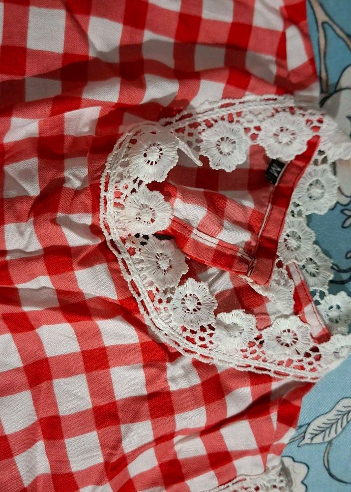Red &amp; White Checkered Top