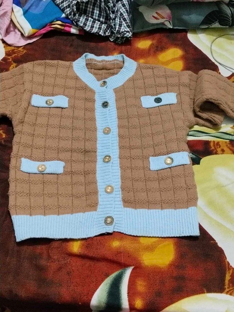 Brown Knit Cardigan