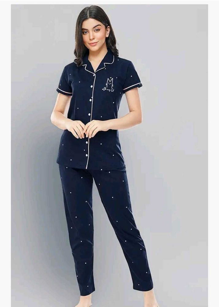 Cute Cat Print Pajama Set