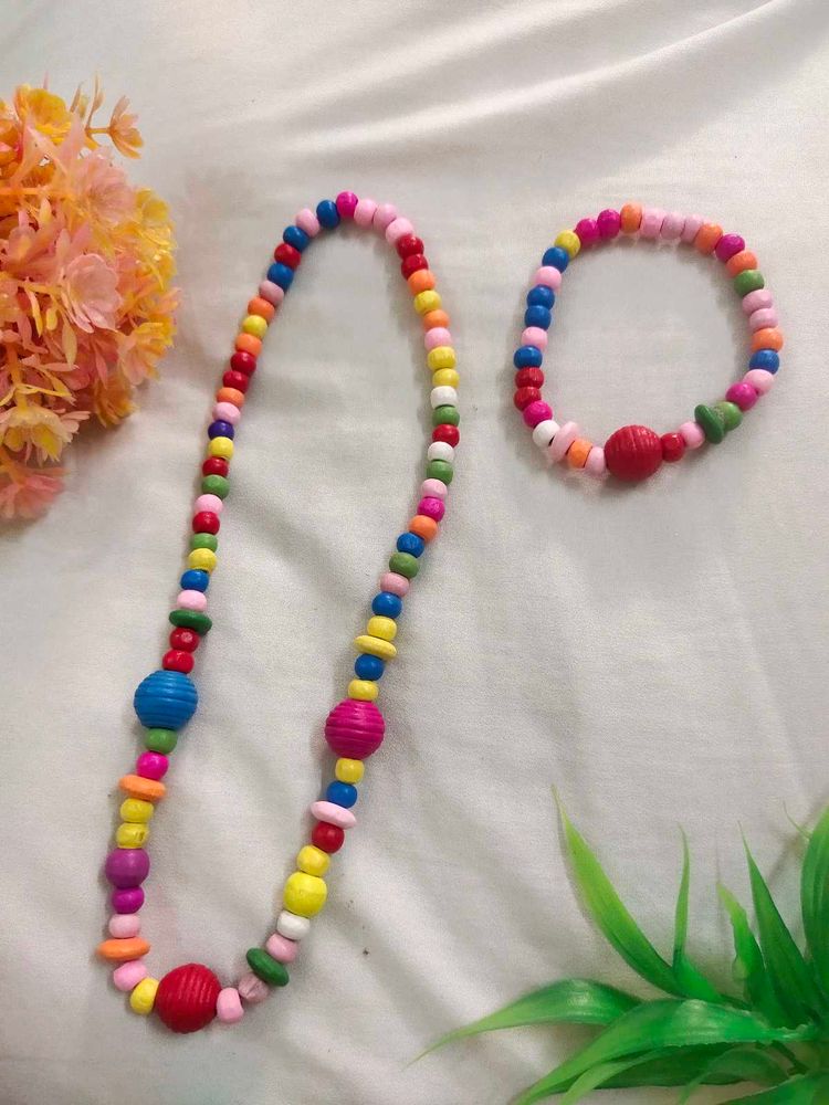 Colourful Aesthetic Necklace And Bracelet Set
