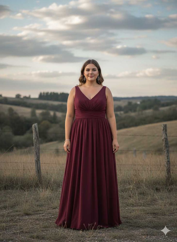 Elegant Burgundy Maxi Dress