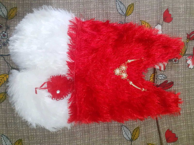 Red and White Furry Accessory