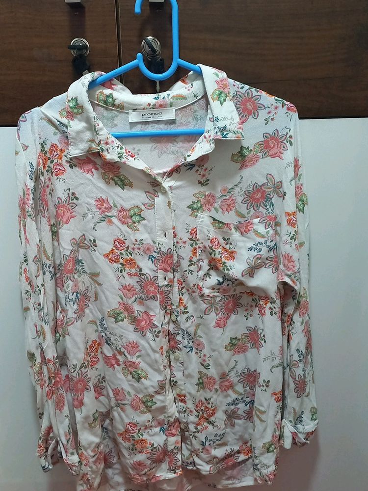 Promod Floral Button-Down Shirt