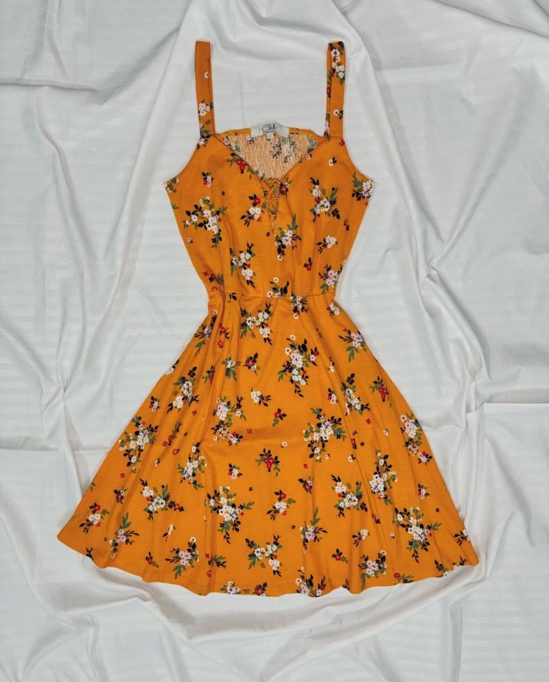 Yellow Branded Mini Dress