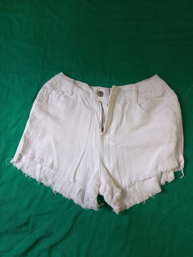 White Denim Shorts
