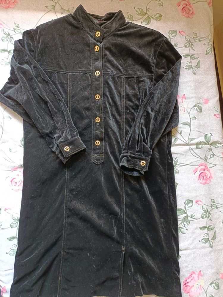 Vintage Black Velvet Mini Dress COMBO