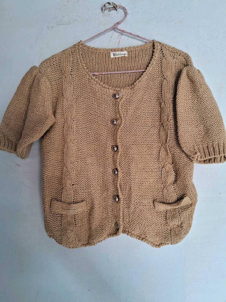 Tan Knit Cardigan