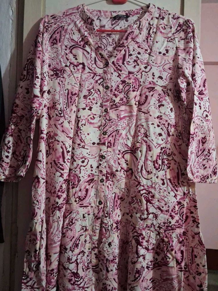Pink Paisley Print Dress